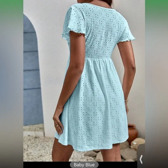 SHEIN Frenchy Butterfly Sleeve V Neck Schiffy Dress size S NWT - Picture 4 of 13